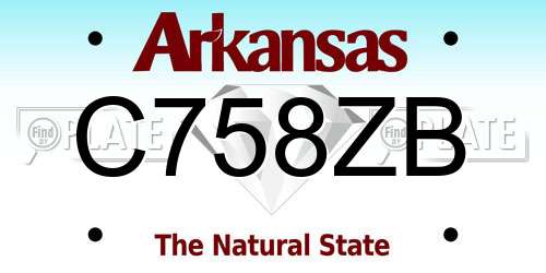 C758ZB Arkansas License Plate