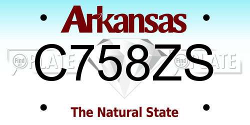 C758ZS Arkansas License Plate
