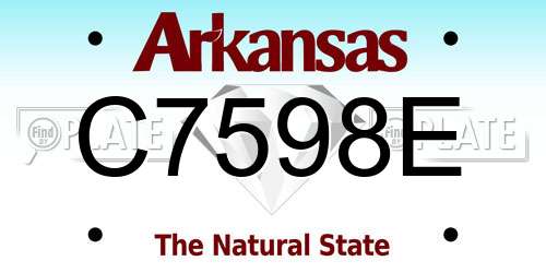 C7598E Arkansas License Plate