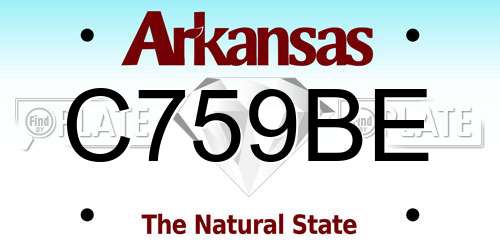 C759BE Arkansas License Plate