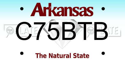 C75BTB Arkansas License Plate