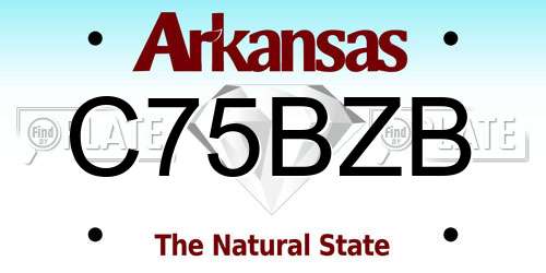 C75BZB Arkansas License Plate