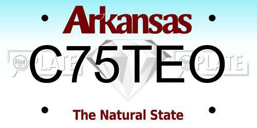 C75TEO Arkansas License Plate