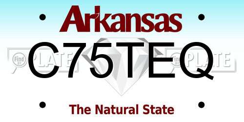 C75TEQ Arkansas License Plate