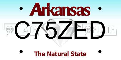 C75ZED Arkansas License Plate