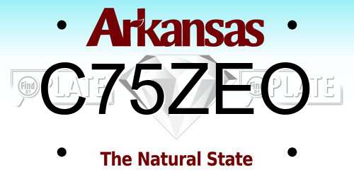 C75ZEO Arkansas License Plate
