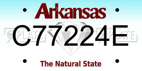 C77224E Arkansas License Plate