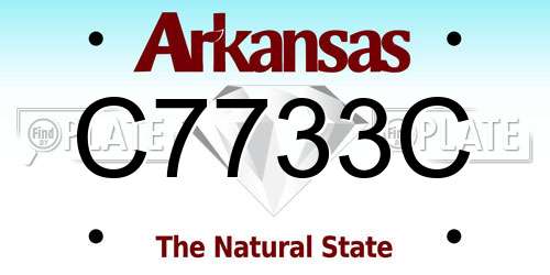 C7733C Arkansas License Plate