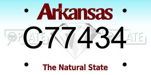 C77434 Arkansas License Plate