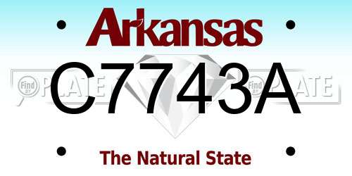 C7743A Arkansas License Plate