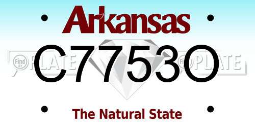 C7753O Arkansas License Plate