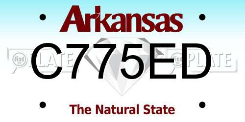 C775ED Arkansas License Plate