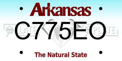 C775EO Arkansas License Plate