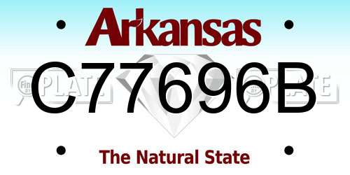 C77696B Arkansas License Plate