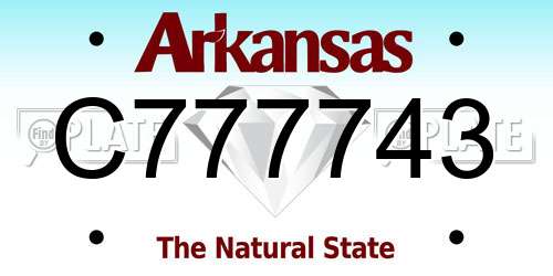 C777743 Arkansas License Plate