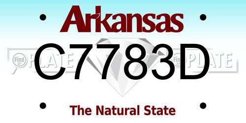 C7783D Arkansas License Plate