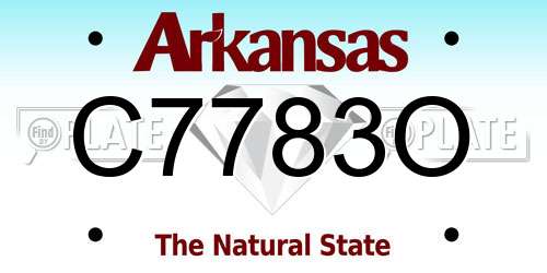 C7783O Arkansas License Plate