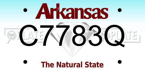 C7783Q Arkansas License Plate