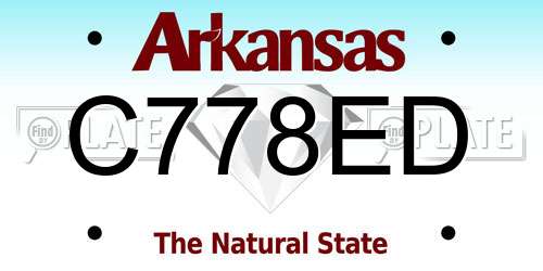 C778ED Arkansas License Plate