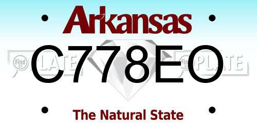 C778EO Arkansas License Plate