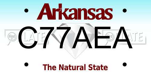 C77AEA Arkansas License Plate