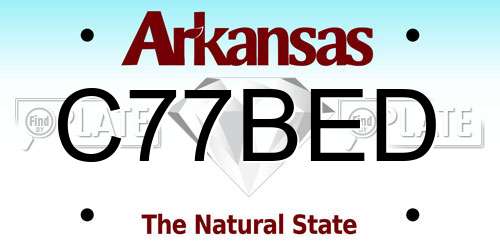 C77BED Arkansas License Plate
