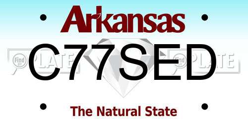 C77SED Arkansas License Plate