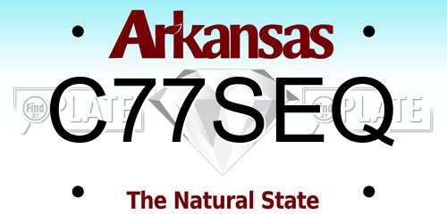C77SEQ Arkansas License Plate