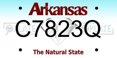 C7823Q Arkansas License Plate