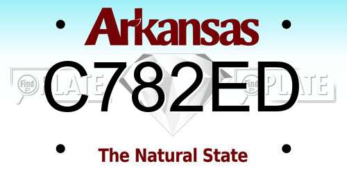 C782ED Arkansas License Plate