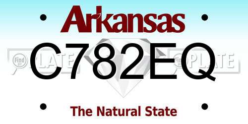 C782EQ Arkansas License Plate