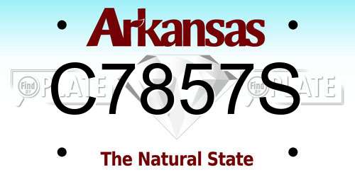 C7857S Arkansas License Plate