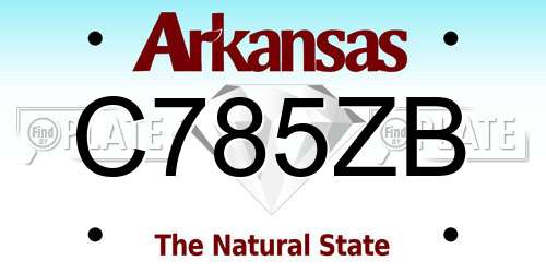 C785ZB Arkansas License Plate