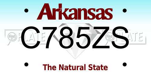 C785ZS Arkansas License Plate