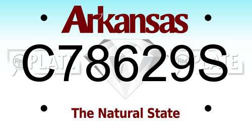 C78629S Arkansas License Plate