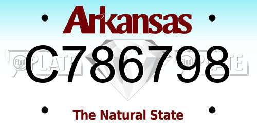 C786798 Arkansas License Plate