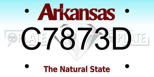 C7873D Arkansas License Plate