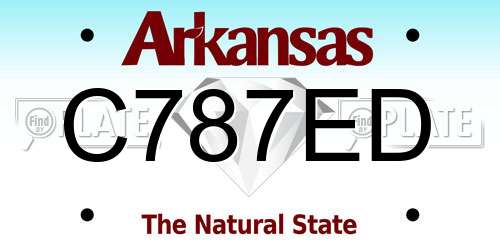 C787ED Arkansas License Plate
