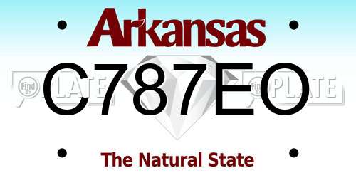 C787EO Arkansas License Plate