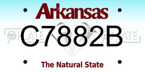 C7882B Arkansas License Plate