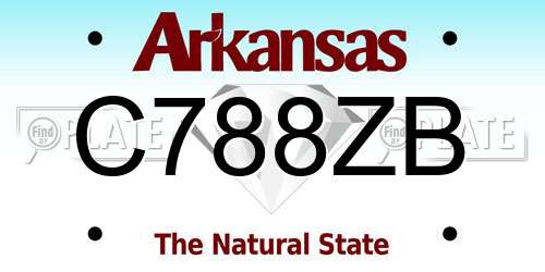 C788ZB Arkansas License Plate