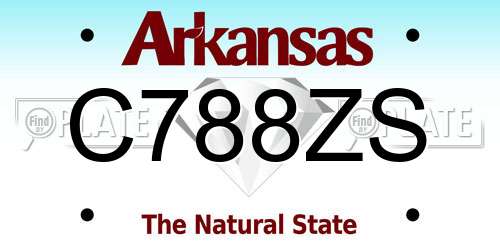 C788ZS Arkansas License Plate