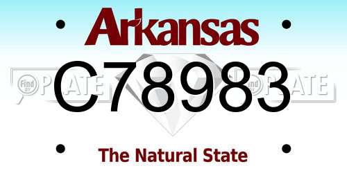 C78983 Arkansas License Plate
