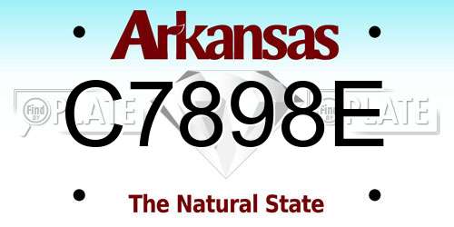 C7898E Arkansas License Plate