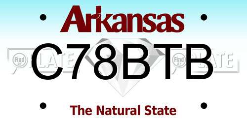C78BTB Arkansas License Plate