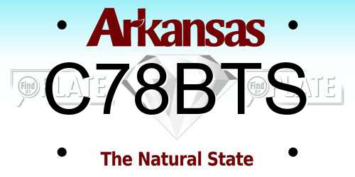 C78BTS Arkansas License Plate