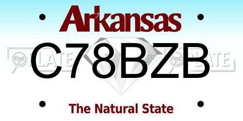 C78BZB Arkansas License Plate