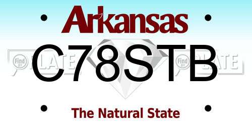 C78STB Arkansas License Plate
