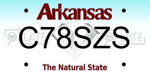 C78SZS Arkansas License Plate
