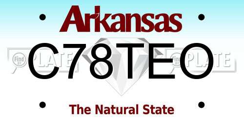 C78TEO Arkansas License Plate